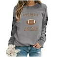 thumbnail image 4 of awzxde Chandails en Molleton pour Femmes Décontractés Légers Col Rond Chandails en Molleton Manches Longues Graphique Football Imprimé Chandail Chandails en Molleton Haut Blouse Gris,TTG, 4 of 4