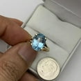 thumbnail image 2 of 1.10Ct Oval Cut Simulated Blue Aquamarins Solitaire Women Wedding Ring 14K Yellow Gold Plated Silver, 2 of 3