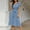 Light Blue, variant on Womens Summer Dresses Sevevn Womens Solid-Color Button Short-Sleeved Lapel Casual Belt Pocket Shirt Dress