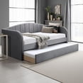 thumbnail image 6 of Benjara Keo Daybed with Pull Out Trundle- Channel Tufted Modern Gray Velvet, 6 of 7