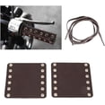 thumbnail image 4 of ZOUSSIQI 2Pcs Motorcycle Handlebar Wraps, Leather Handlebar Hand Grip Covers with Strap Motorcycle Heated Grip Pads Modification Accessories(Brown) CA919-29467, 4 of 9