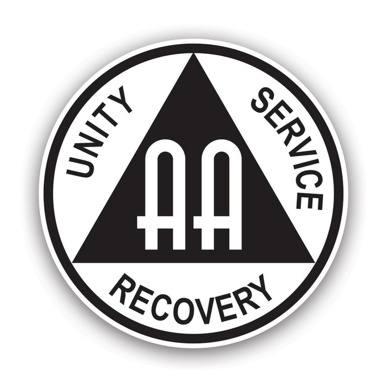 AA Alcoholics Anonymous Symbol Sticker Decal - Self Adhesive Vinyl -  Weatherproof - Made in USA - alcoholism abstinence muual aid