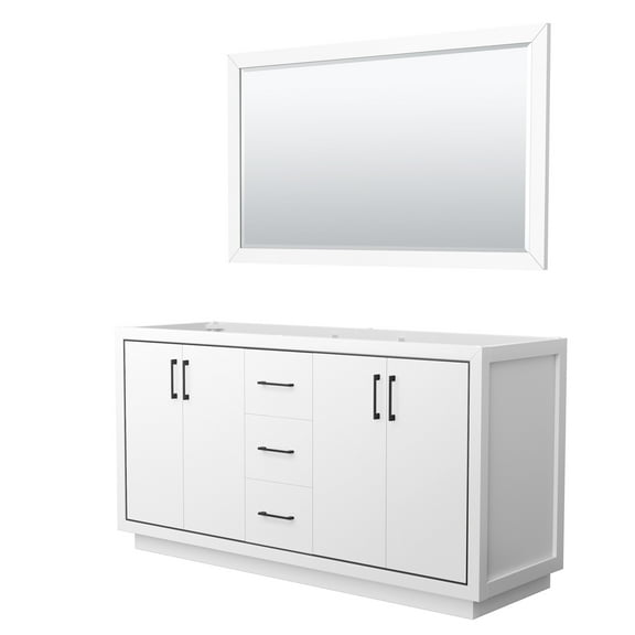 Wyndham Collection Wcf1111-66D-Cx-M58 Icon 66" Double Free Standing Vanity Cabinet - White