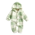 thumbnail image 2 of YHAJDS Girls Boys Winter Fleece Clothes Hooded Romper Snowsuit Footed Jumpsuit, 2 of 8