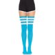 thumbnail image 2 of Calcetines deportivos acanalados Leg Avenue Three Stripes hasta el muslo, 2 of 6