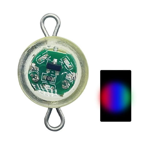 Lámpara LED para atraer peces Durable Mini para artes de pesca (Flash circular tricolor) JShteea Para Estrenar
