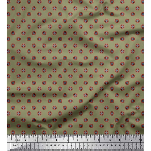 Soimoi Polyester Crepe Fabric Artistic Floral Shirting Fabric Prints by Yard 42 Inch Wide