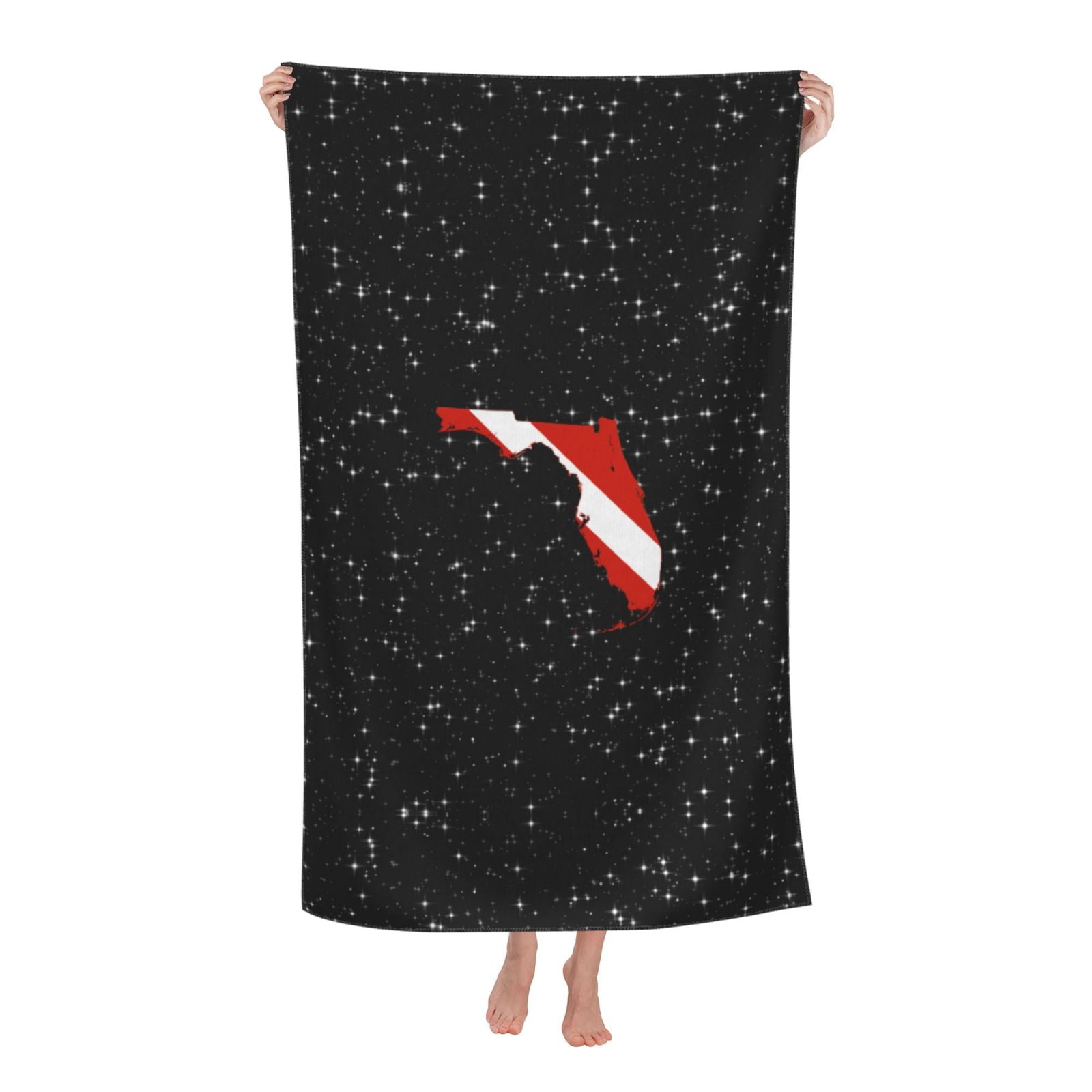 Florida Silhouette Scuba Diving Flag Beach Towel 32x52inch QuickDry
