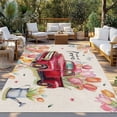 thumbnail image 2 of Spring Flowers Outdoor Rug for Patio/Deck/Porch, Non-Slip Large Area Rug 5 x 8 Ft, Country Red Truck Pink Floral Botanical Retro Indoor Outdoor Rugs Washable Area Rugs, Camping Rug Carpet Runner, 2 of 8