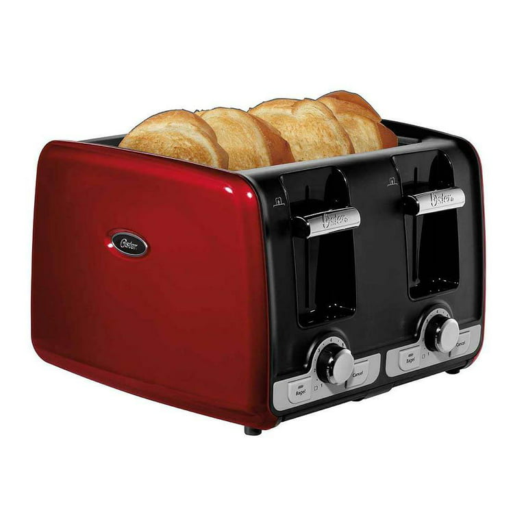Oster 2-Slice Red Wide Slot Toaster with Automatic Shut-Off and