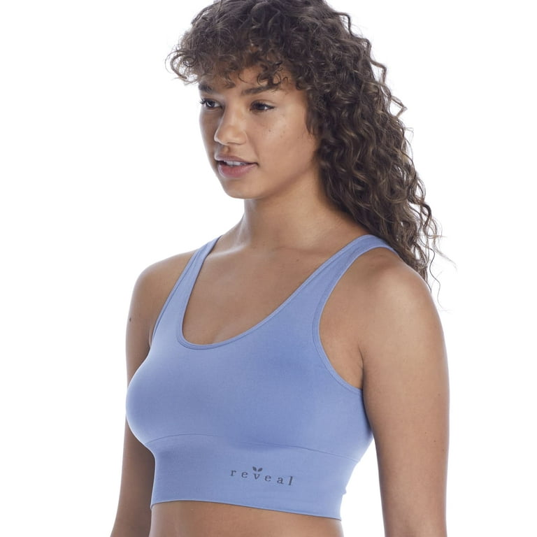 REVEAL Slate Blue Seamless Double Scoop Wirefree Bralette, US Large, NWOT 