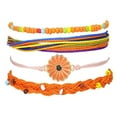 thumbnail image 2 of JINLUO 1-2-3-4Sets Braided Friendship Bracelets Adjustable Rope String Bohemian Handmade Stackable Multicolor Wrap Charm Bracelets for Women Girls Summer Beach Woven Boho Flowers Ankle Bracelets Sets, 2 of 9