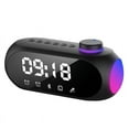 thumbnail image 1 of Mini receptor de radio FM portátil, altavoz con sonido de alta fidelidad RGB y Bluetooth con reloj, despertador dual, compatible con manos libres -A, 1 of 8