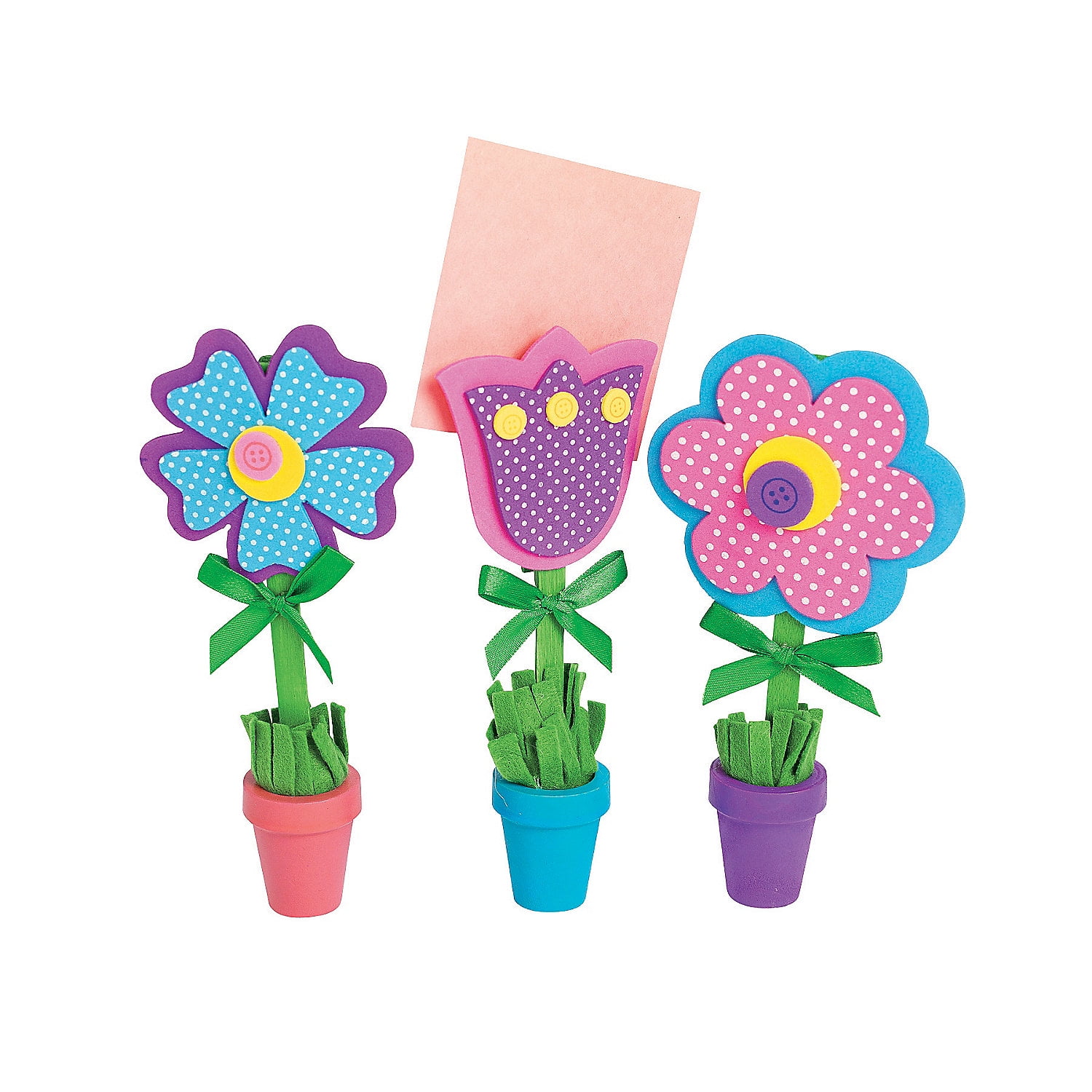Flower Recipe Holder Craft Kit, Craft Kits, 3 - D Tabletop, Home Decor Craft Kits, Spring, 12 Pieces, Multicolor