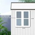 thumbnail image 5 of Outsunny 8' x 6' Outdoor Storage Shed, Extra Large Metal Garden Shed with Lockable Doors, Cottage Style 4-Pane Window & Vents, White, 5 of 10