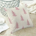 thumbnail image 4 of Christmas Pillow Covers 18x18 Inch Set of 2 White Pink Christmas Tree Decor Throw Pillows Winter Xmas Holiday Outdoor Cushion Cases for Couch Bed Decorations, 4 of 6