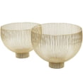 thumbnail image 5 of DecMode 20", 19"W Round Caged Style Gold Metal Decorative Bowl, Set of 2, 5 of 7