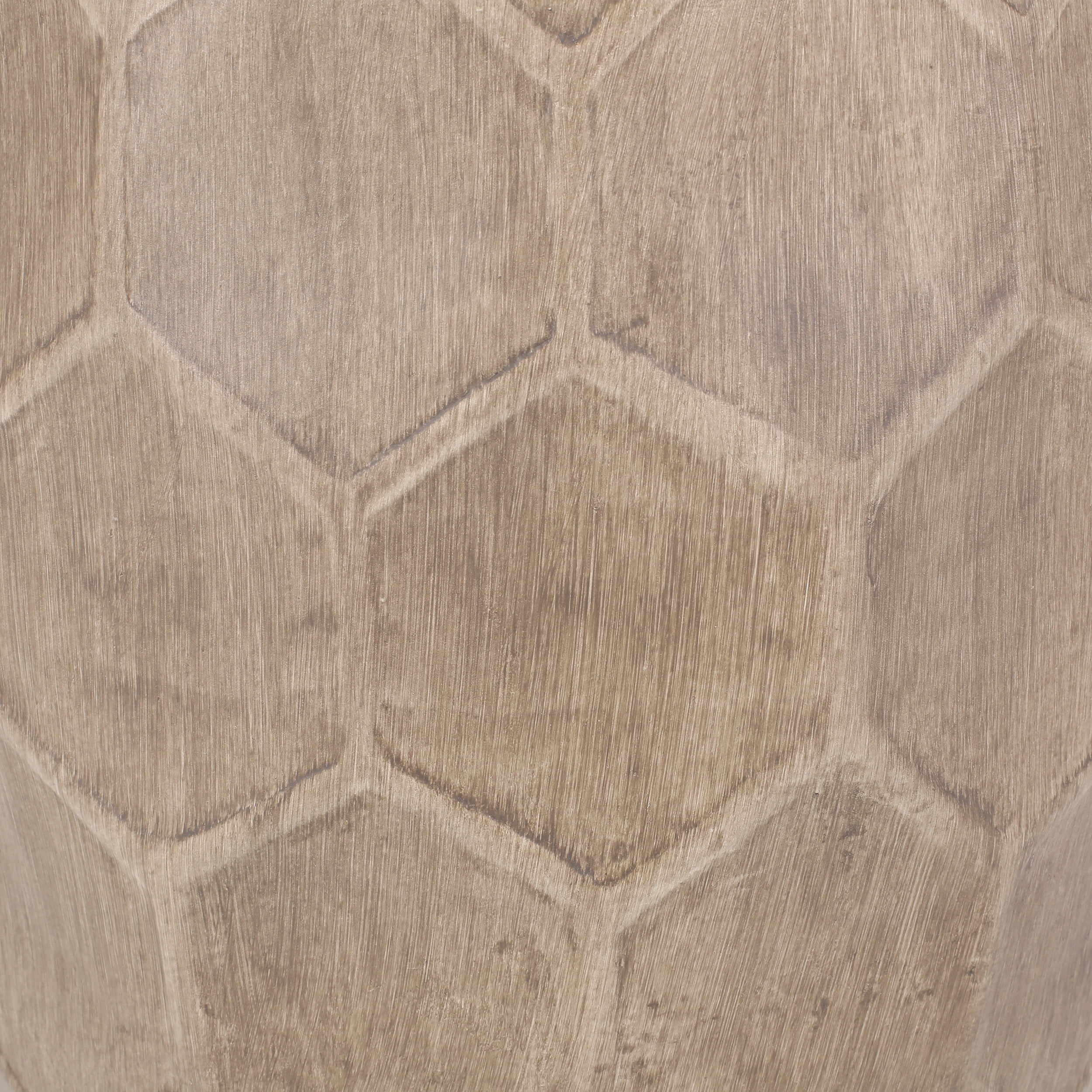 Outdoor Honeycomb Pattern Side Table, Lightweight Concrete Craft for Patio Garden, Natural