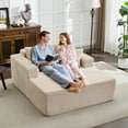 thumbnail image 4 of OUTGOODS 61" Oversized Corduroy Chaise Lounge, Deep Seat Sofa with Pillows, No Assembly, 4 of 9