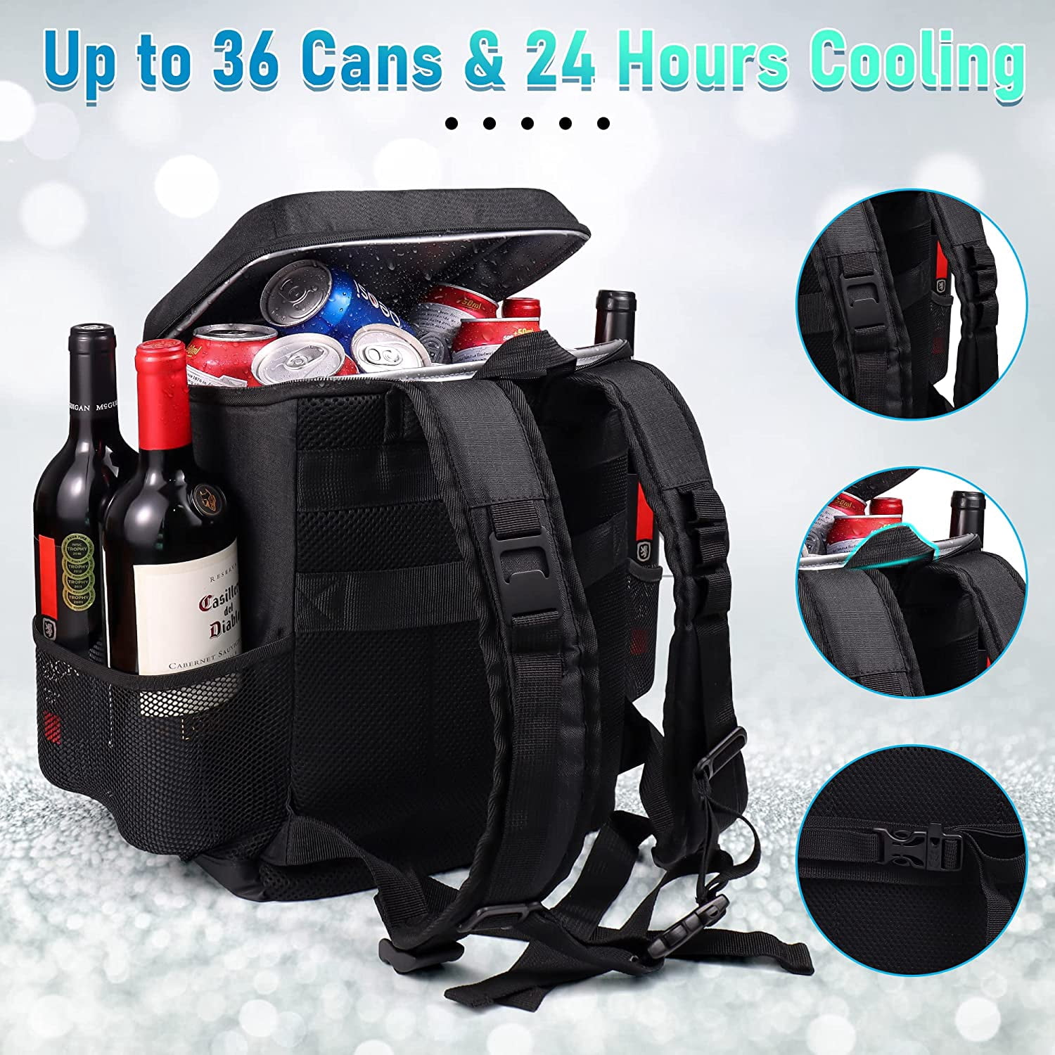 30L Cooler Backpack Leakproof Insulated Lunch Bag for Outdoor Camping Hiking Picnics Beach