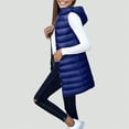 thumbnail image 2 of Towmus Womens Long Puffer Vest Full-Zip Sleeveless Hooded Puffy Jackets Winter Warm Padded Down Jacket Oversized Outerwear Vests with Pockets, 2 of 5