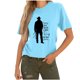 thumbnail image 2 of Fiudx Tops para Mujer Moda Mujer Casual Impresión Pulóver Manga Corta Camiseta Tops Blusa, 2 of 4