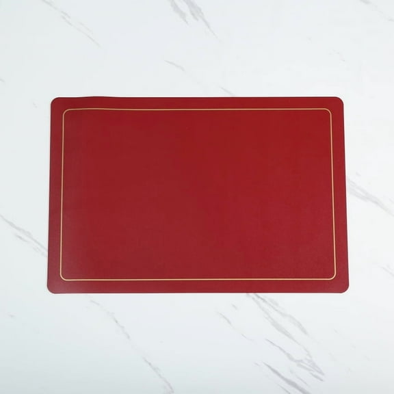 XmhyTop 4 Pcs red Placemats, 45*30cm Leather Table Mats, Waterproof & Heat-Resistant Easy to Clean Place Mats for Kitchen, Dining Room & Outdoor Use - Perfect Placement Mats for Dining Table