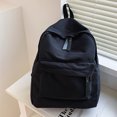 thumbnail image 4 of Mochila de lona de color sólido para mujer Mochila de gran capacidad a la moda (negro) Likrtyny Para estrenar, 4 of 8