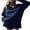 Navy, variant on LMLYSoH Women Shorts Set, Long Sleeve Stand Collar Zipped Sweatshirt with Shorts Activewear Fall Outfit