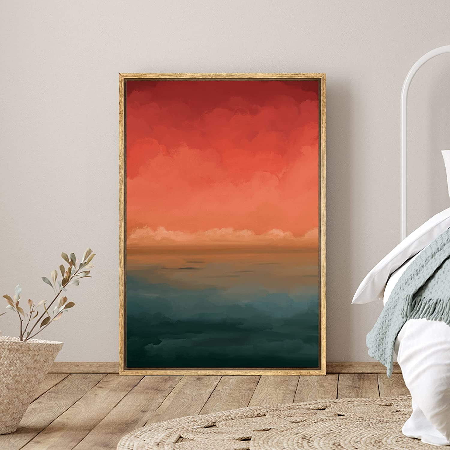 PixonSign Framed Canvas Print Wall Art Abstract Ocean