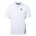 thumbnail image 2 of Men's Cutter & Buck White Kansas Jayhawks Virtue Eco Pique Tile Recycled Polo, 2 of 3