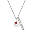 thumbnail image 1 of Delight Jewelry Silvertone I love to Cheer with Red Heart Silvertone Hope Anchors the Soul Bar Charm Necklace, 23", 1 of 4