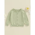 thumbnail image 2 of Bagilaanoe Toddler Baby Girl Knit Cardigan Long Sleeve Sweater Knitwear Coat 6M 9M 12M 18M 24M 3T Kids Fall Casual Tops Outwear, 2 of 7