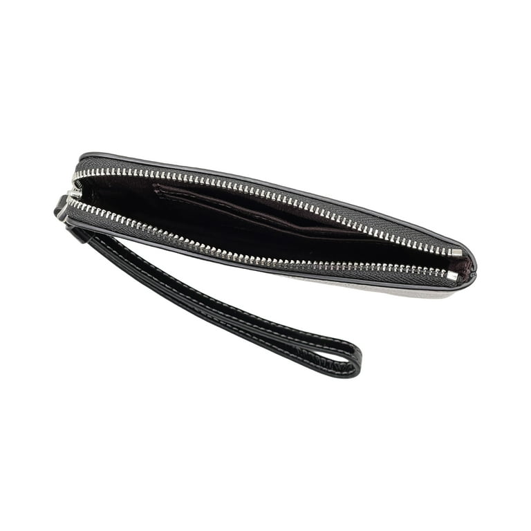 Coach Women's Small Corner Zip Wristlet in Crinkled Patent Leather
