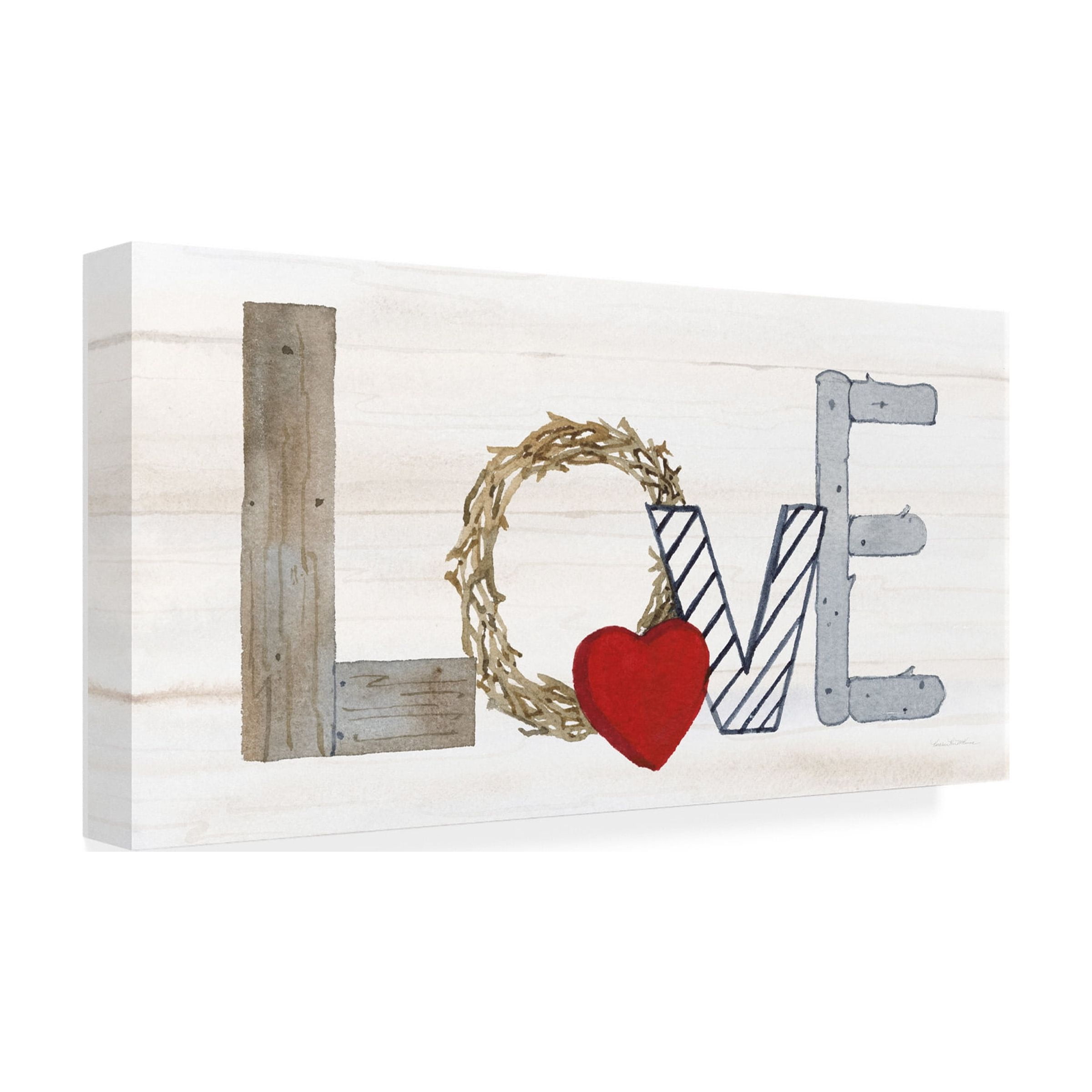 Trademark Fine Art 'Rustic Valentine Love' Canvas Art by Kathleen Parr McKenna