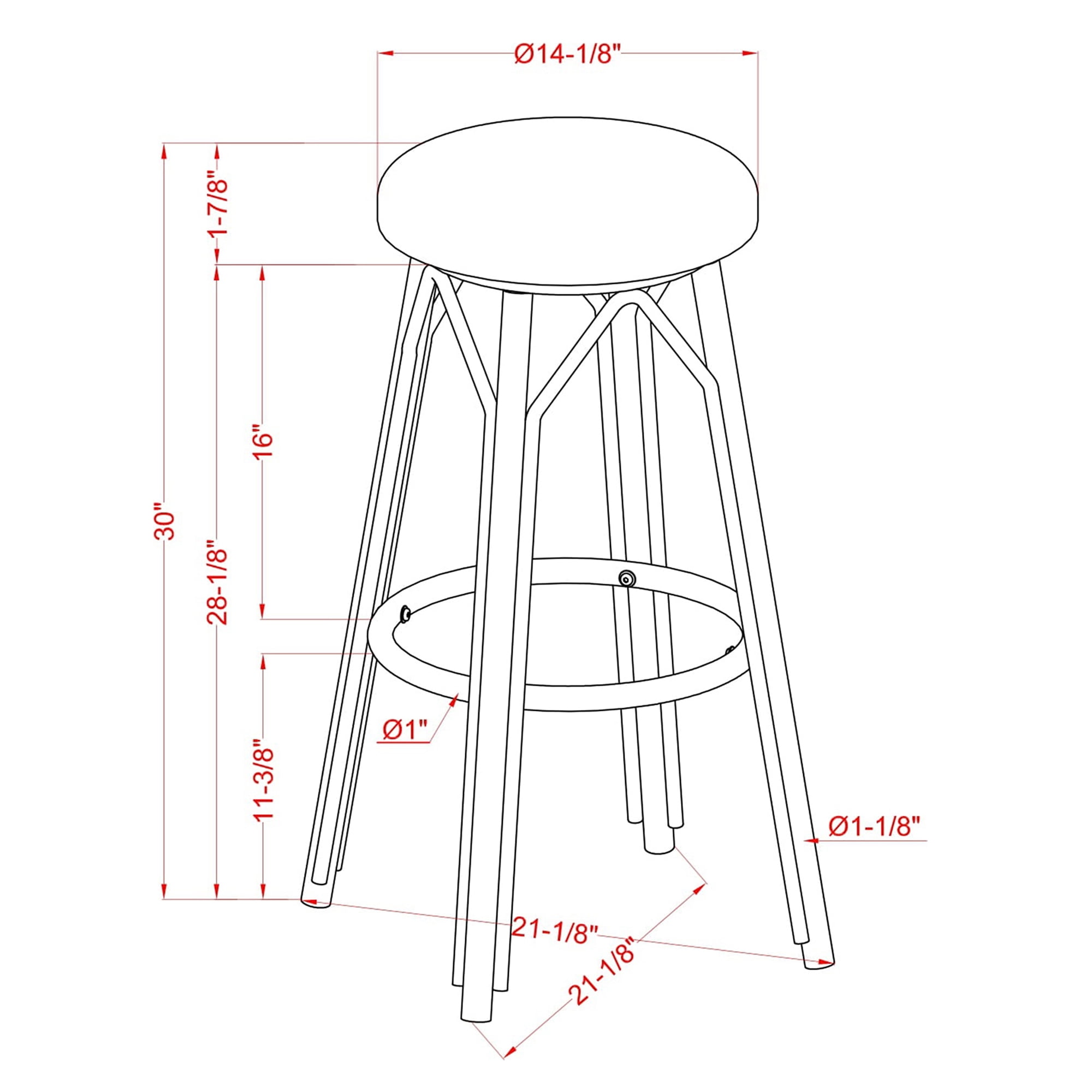 Furniture of America Tropaz Set of 2 30-in Outdoor Metal Bar Stool, Blue