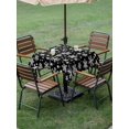 thumbnail image 3 of Outdoor Tablecloth with Umbrella Hole and Zipper, Christmas Snowflakes Square Table Cloth 60x60 Inch Waterproof Tablecloth, Xmas Winter Watercolor Black White Picnic Table Cover for Patio Camping, 3 of 7