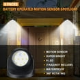 thumbnail image 4 of Lsupdaol 2 Pieces Battery Powered Motion Sensor Lights 9 Led Motion Spotlight Battery Powered Led Wall Light Sensor Auto on Off Security Porch Light for Porch Stair Hallway Garage (Black), 4 of 7