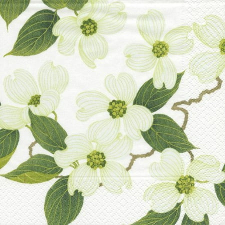 Blossom Napkin - Entertaining with Caspari White Blossom Paper Cocktail Napkins, Pack of 20