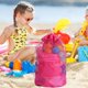 thumbnail image 2 of Bolsa de malla grande para niños, ropa, juguetes, mochila plegable, organizador de juguetes de playa, bolsas de malla rojas, 2 of 4