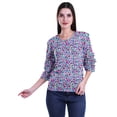 thumbnail image 2 of Moomaya Blouses pour Femmes Hauts Mode Imprimé Manches Évasées Robe Vêtements Décontractés, 2 of 4