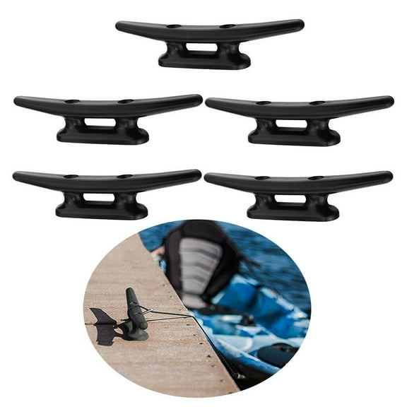 5Pcs Durable Yacht Deck Dock Rope Cleat / Deck Cleats 4" in Black