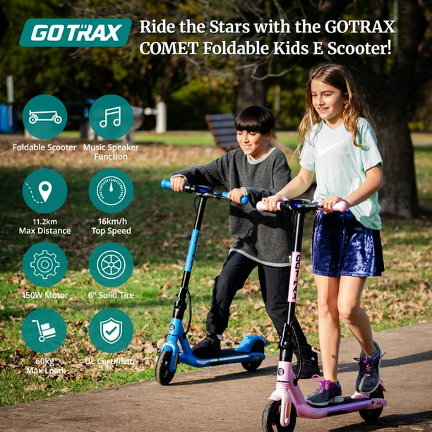 GOTRAX Comet Foldable Electric Scooter for Kids Ages 6-12, 150W