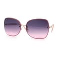thumbnail image 4 of Womens Rimless Butterfly Metal Chain Jewel Arm Fashion Sunglasses Gold Pink - Purple Pink, 4 of 8