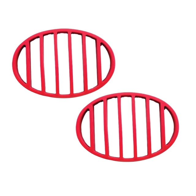 Oleegame 2PC Grill Kitchenware Silicone Rack Turkey Grill Tray BBQ Grill Mat Kitchen,Dining & Bar Red