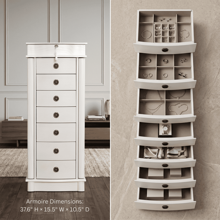 Hives and Honey Nora Traditional Jewelry Armoire with Locking