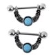 thumbnail image 2 of 2 piezas de cristal de de imitación de material acero de barra de pezón joyería del cuerpo Yuyangstore Anillo del pezón, 2 of 8