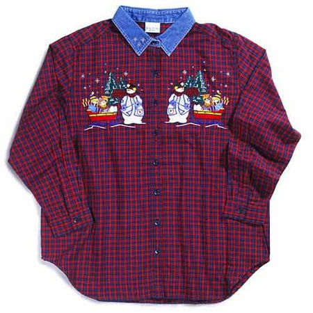 Sleigh Ride Embroidered Denim Shirt
