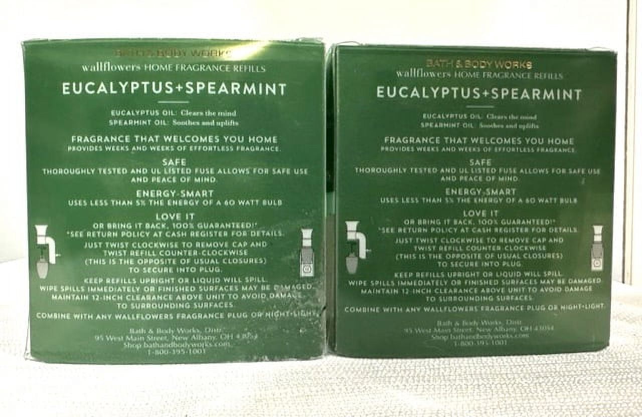 Bath & Body Works Eucalyptus Spearmint Stress Relief Wallflowers, 0.8 fl oz each - 4 Refills