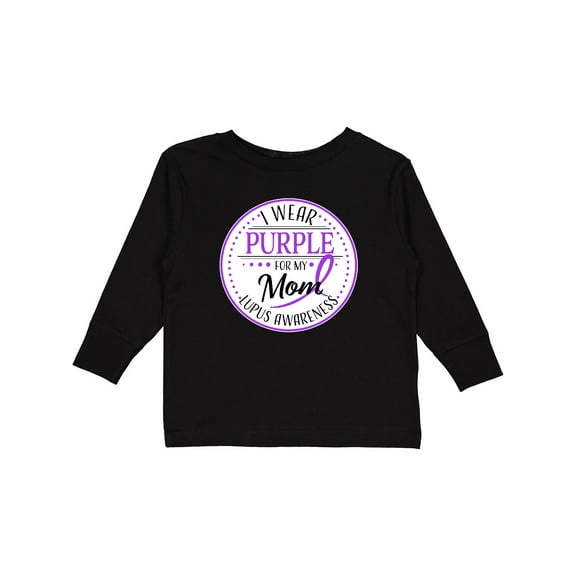 Inktastic I Wear Purple for my Mom- Lupus Awareness Boys or Girls Long Sleeve Toddler T-Shirt
